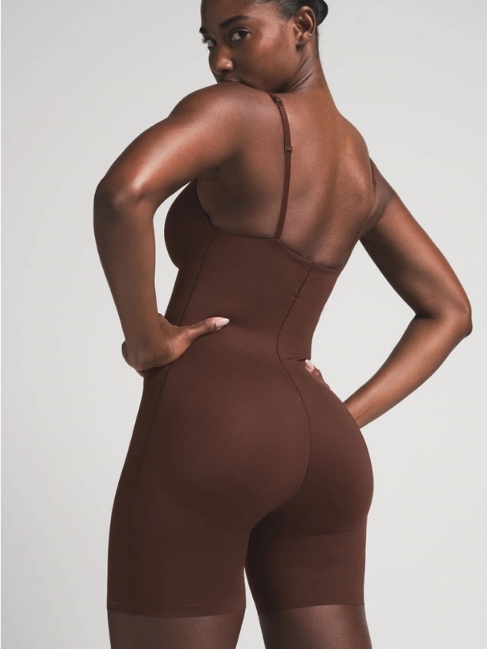 SKIMS Chocolate Brown Full-Body Shapewear Bodysuit S